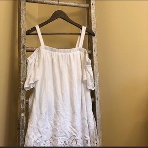 Lane Bryant | Cold-Shoulder Tank with Lace Trim